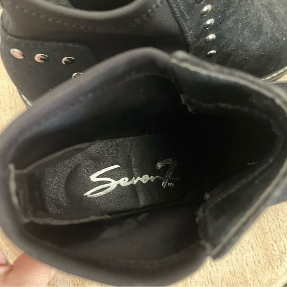 Seven For All Mankind Romanoff Waterproof Ankle Boot Black with Studs 10 NWOB - Picture 6 of 7